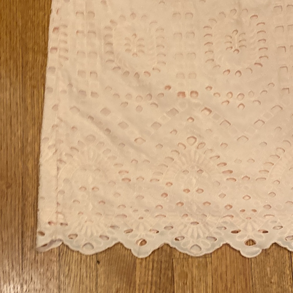 Loft NWT Pale Pink One Shoulder Cotton Eyelet Dress Size 4 - Picture 15 of 16